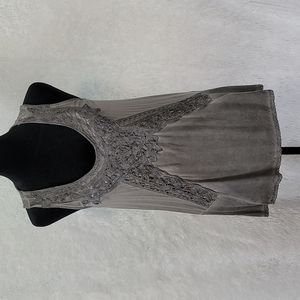 Knox Rose Sleeveless Tank Top w/|Light Gray|Scoop Neck|Longer in back|XS